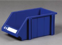 Plastlda med etiketthllare L: 38 x B: 22 x H: 18 cm